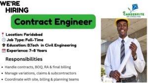 Contract Engineer Job Opening in Faridabad 2025 – Civil Engineers with 7–8 Years Experience Apply Now