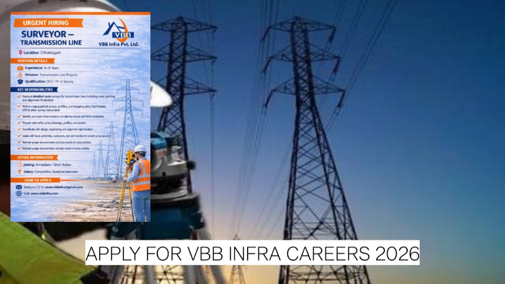 Latest Surveyor Jobs in Infrastructure Sector | Apply for VBB Infra Careers 2026