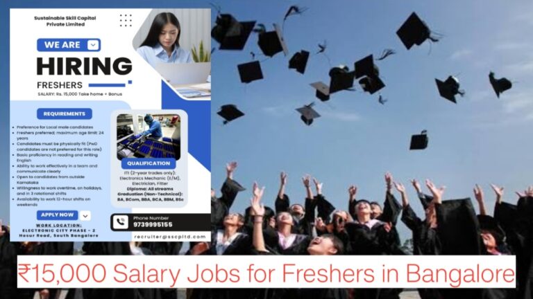 Sustainable Skill Capital Recruitment 2025 | ₹15,000 Salary Jobs for Freshers in Bangalore